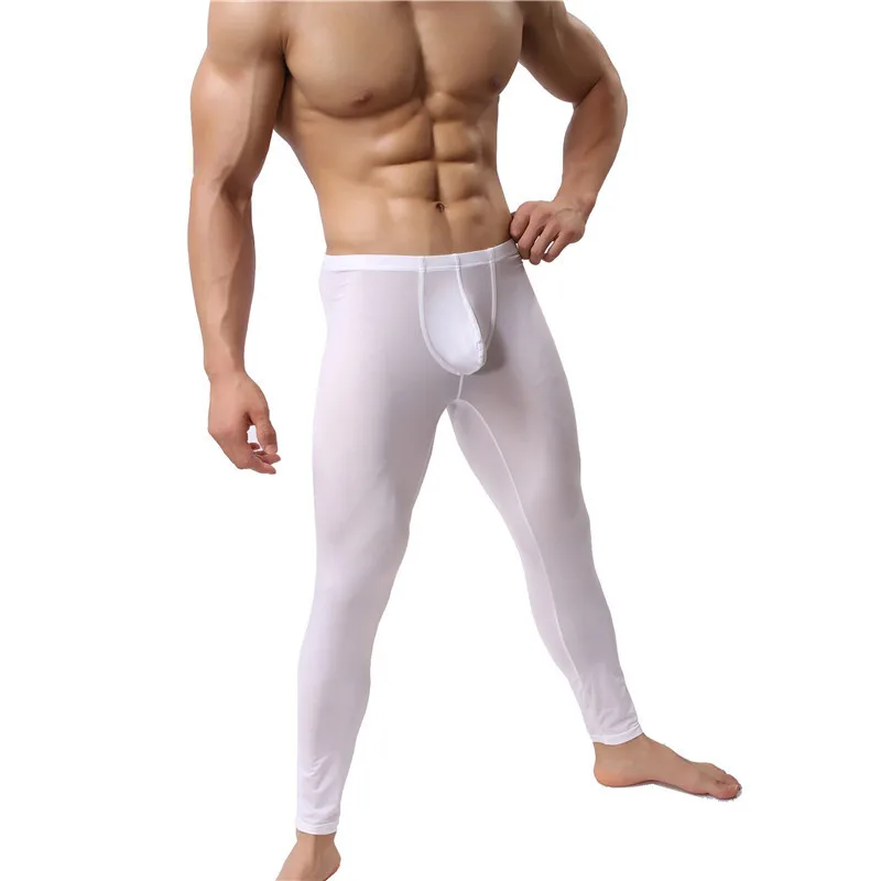 Sexy Long John Men's Ice Silk Thermal Underwear Pants Ultra-Thin Warm Long John Elastic Tights Leggings Sleepwear Pajamas Sexy Long John Men's Ice Silk Thermal Underwear Pants Ultra-Thin Warm Long John Elastic Tights Leggings Sleepwear Pajamas