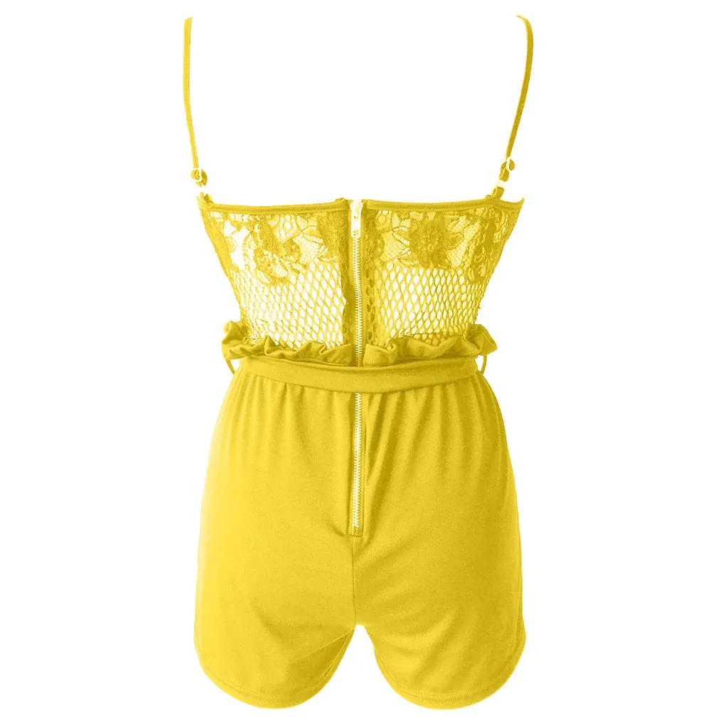 Womail комбинезон для женщин Playsuit летние модные кружево Комбинезоны для жилет майка Короткие повседневное Playsuit May9 челнока