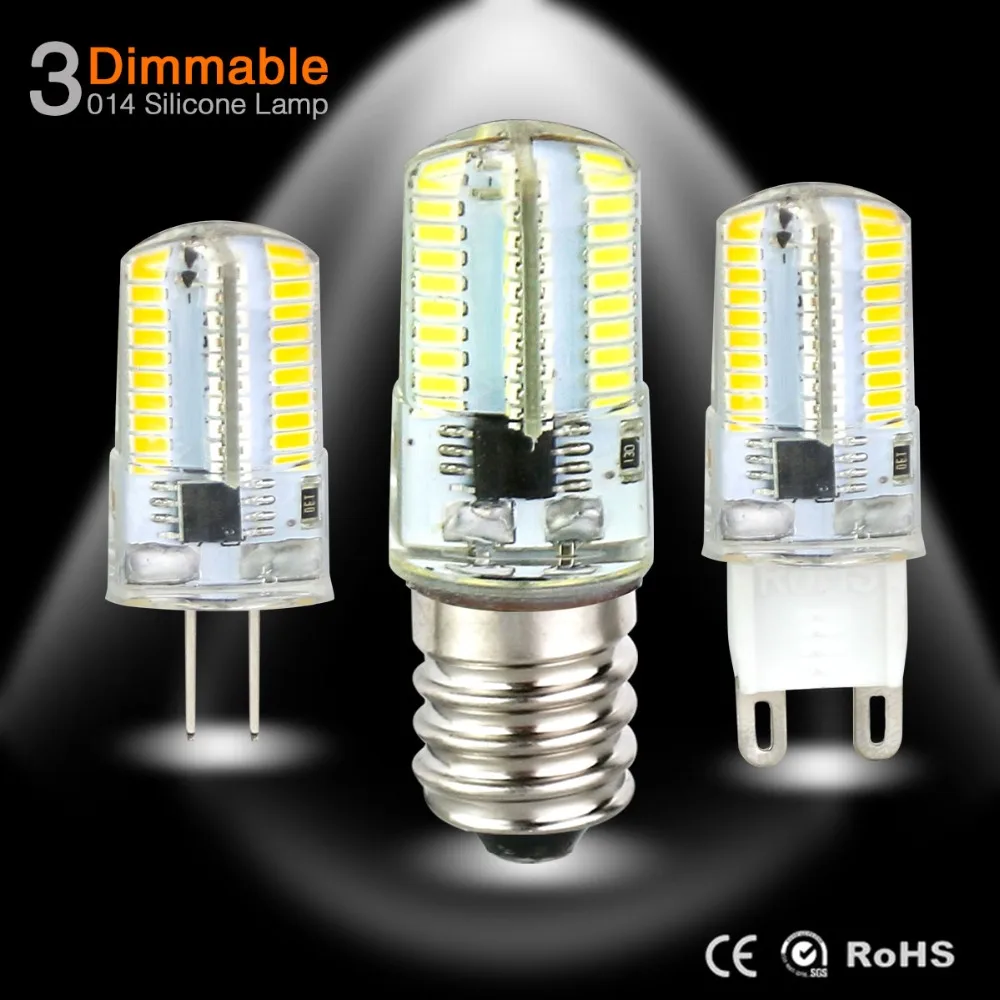 

Vacamm LED Silicone Lamp Energy Saving 3014 SMD 64leds Dimmable Lights G4 E17 E14 E11 E12 G9 Spotlight Chandelier Decoration