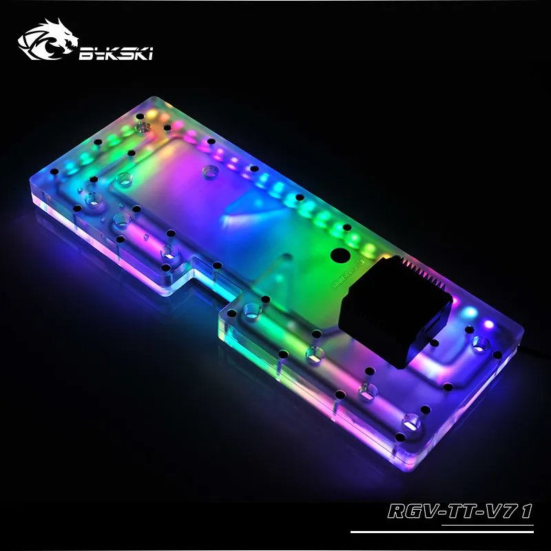  BYKSKI Acrylic Board Water Channel Solution use for ThermalTake/Tt V71 for CPU GPU Block / 3PIN RGB
