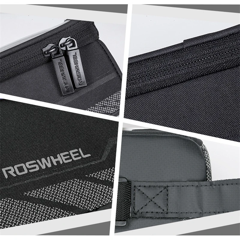 Excellent ROSWHEEL Bicycle Tube Bag 12496L-CA5 Portable Bike Frame Front Transparent PVC with Audio Extension Line for 5.5 Cellphone 2 Excellent ROSWHEEL Bicycle Tube Bag 12496L-CA5 Portable Bike Frame Front Transparent PVC with Audio Extension Line for 5.5 Cellphone 2