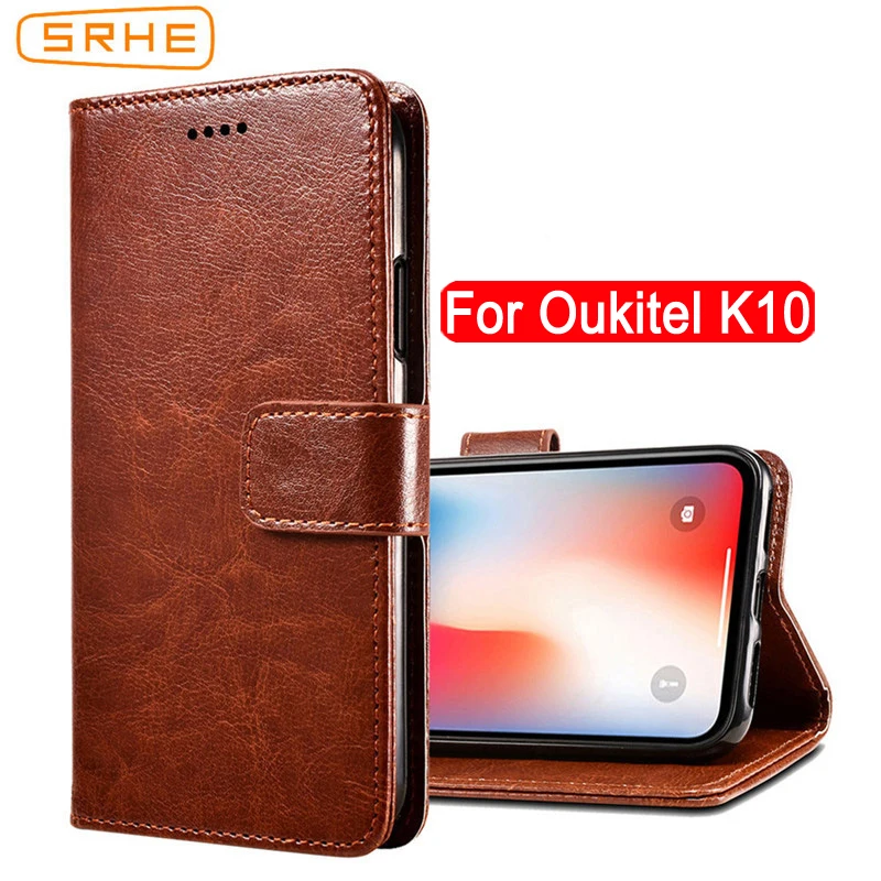 

SRHE For Oukitel K10 Case Cover Flip Luxury Leather With Magnet Wallet Case For Oukitel K10 Phone Cover