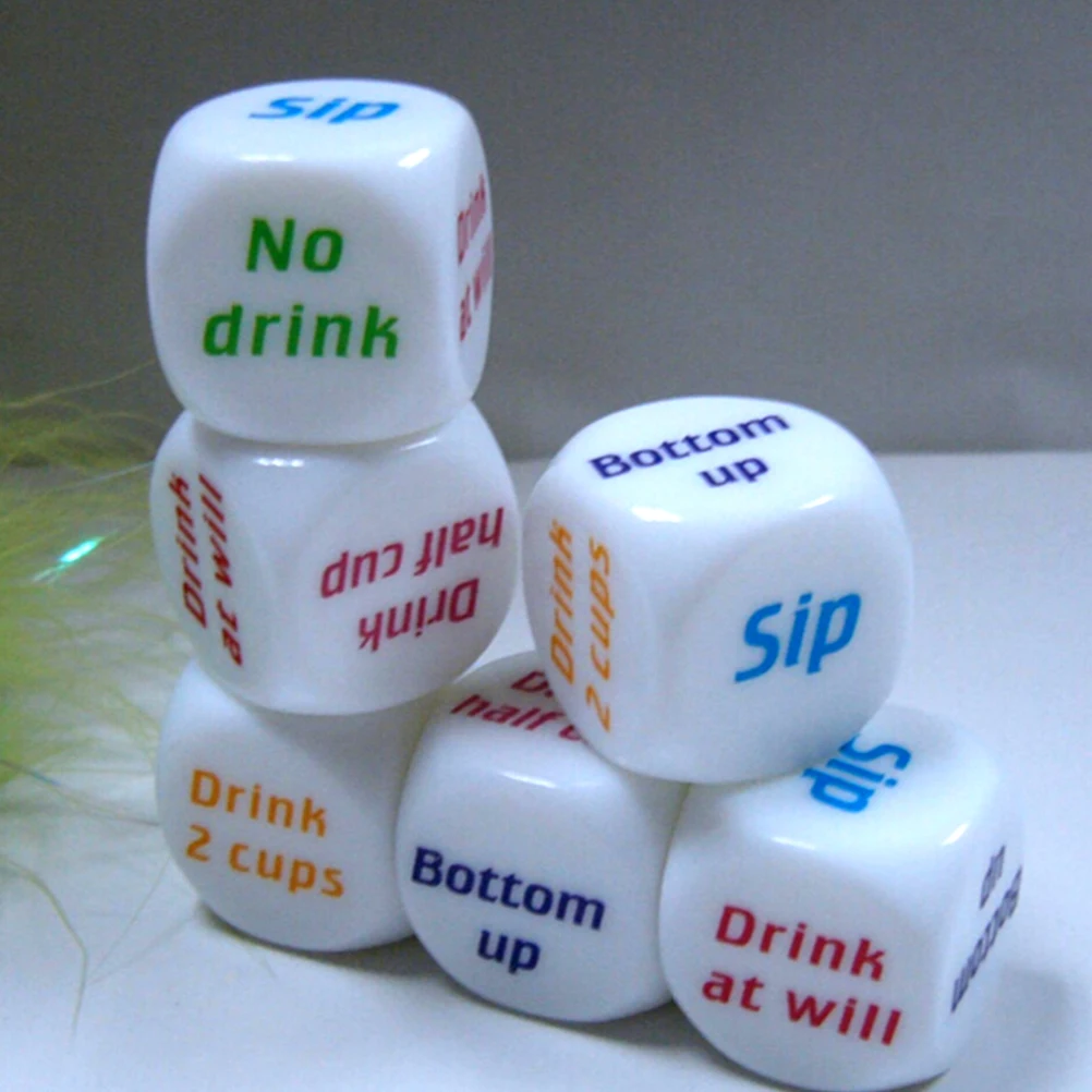 1PC Funny Home  Drinking Sip Dice Couples Families Housework Distribution Dice Fun Game Nice Play Gift 25*25mm