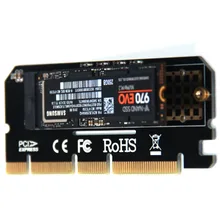 Ssd pcie adaptador, m.2 ssd pcie placa de expansão de liga de alumínio led m.2 nvme ssd ngff para pcie 3.0 x16 riser