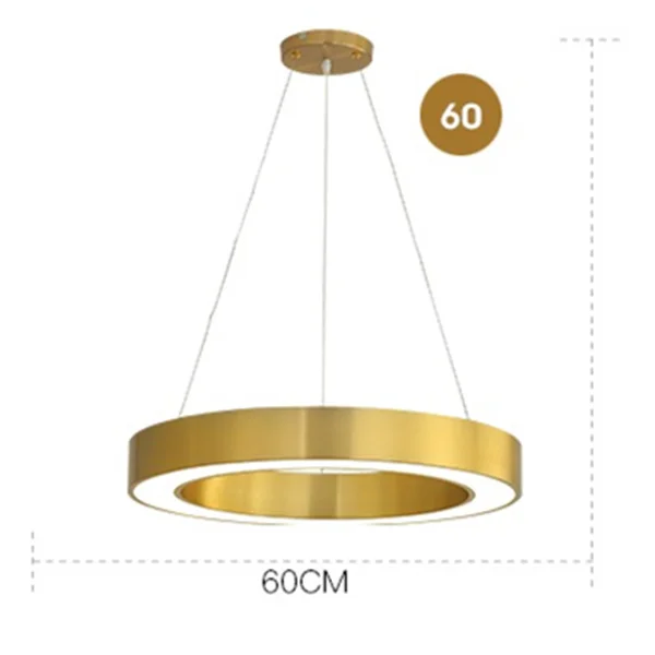 Промышленные индивидуальность сочетание светодио дный светодиодные кольца люстры Офис Бар Ресторан отеля инженерный светильник - Цвет абажура: dia60cm 38w
