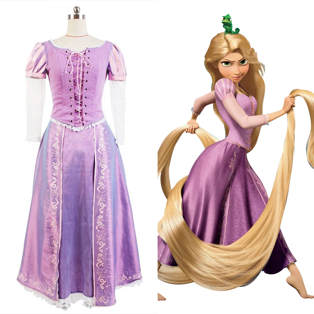 Filme Tangled Rapunzel Traje Adulto Cosplay Traje do baile de Finalistas Do Partido Do Vestido Filme Tangled Rapunzel Traje Adulto Cosplay Traje do baile de Finalistas Do Partido Do Vestido