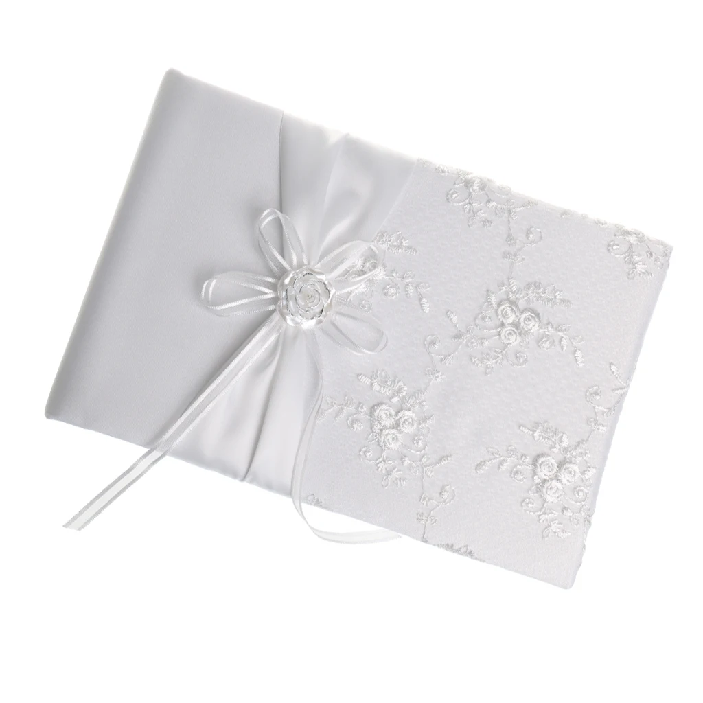 Elegant Satin Flower Guest Book Guest Signatures Wedding Accessories Decoration