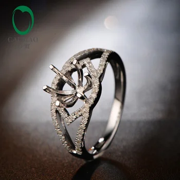 

Free shipping 14kt White Gold Diamond Wedding Semi Mount Ring 7.0mm Round Cut Setting