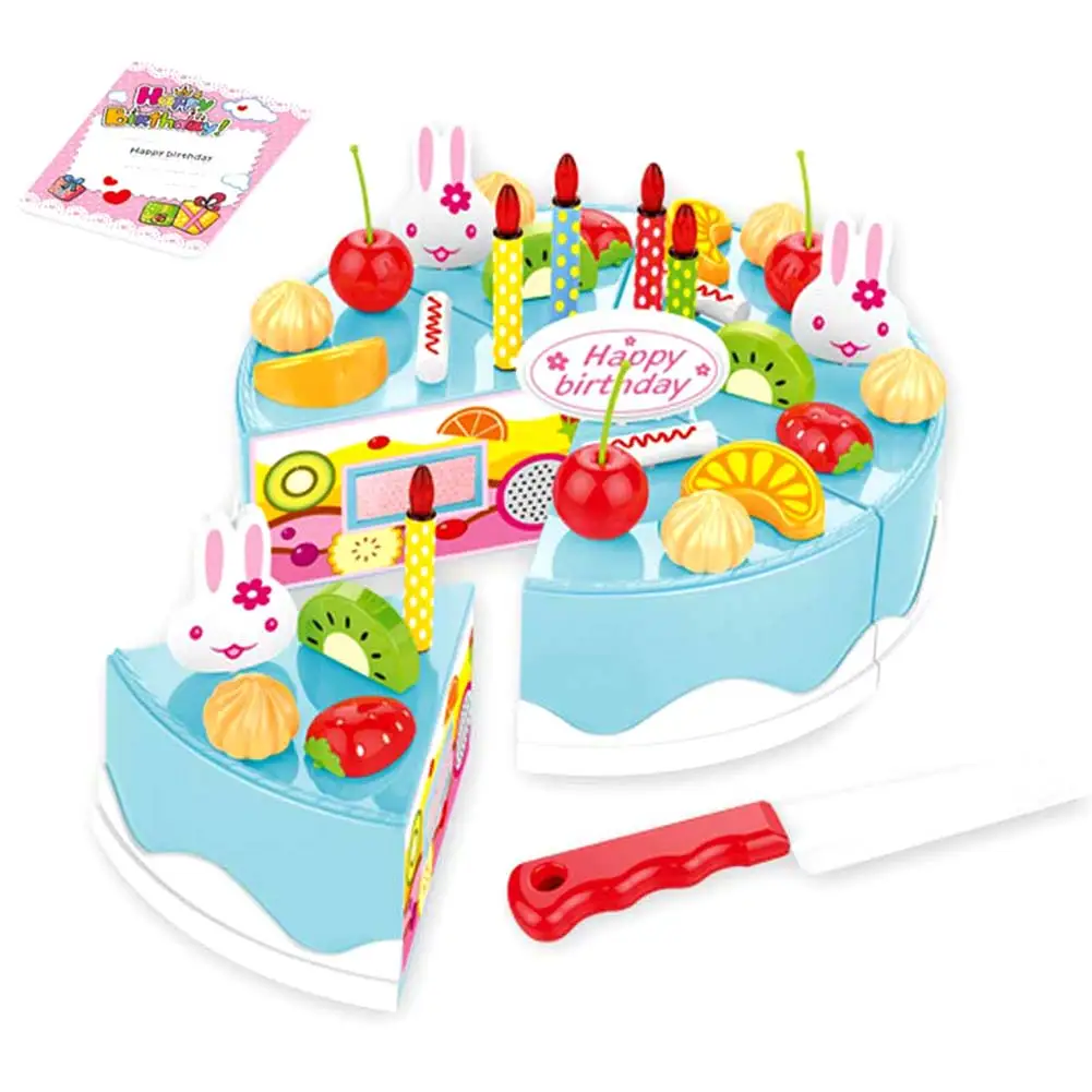 38 шт./54 шт./75 шт. торт ко дню рождения DIY модель для детей раннего обучающий воображаемый Играть Кухня Еда пластик игрушечные лошадки BM88 - Цвет: 38PCS