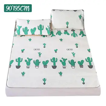

Silk Pad, Mattress Pad, Cooling Pad, Summer Pad With Pretty, Drawn Cactus Pattern, Digital Printed Pattern, Sleeping Mat, Pillow