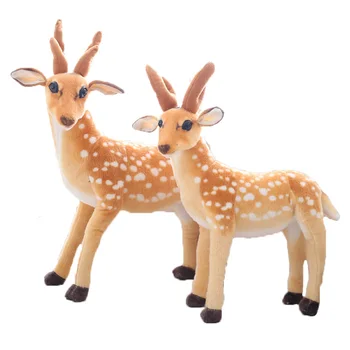 

cute 50cm 60cm 75cm stuffed wild animals realistic sika deer plush toys with spots zoo trip giveaways for children