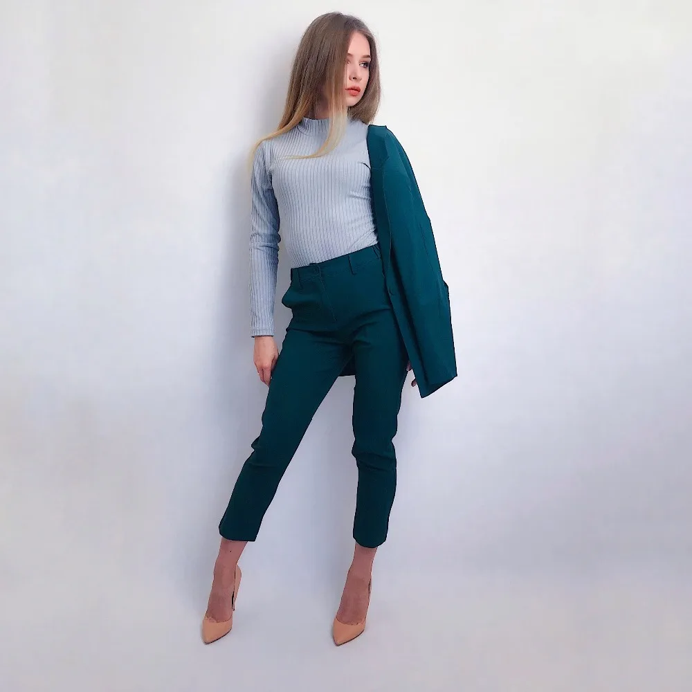 Work Pant Suits OL 2 Piece Set for Women Business interview suit set uniform smil Blazer and Pencil Pant Office Lady suit