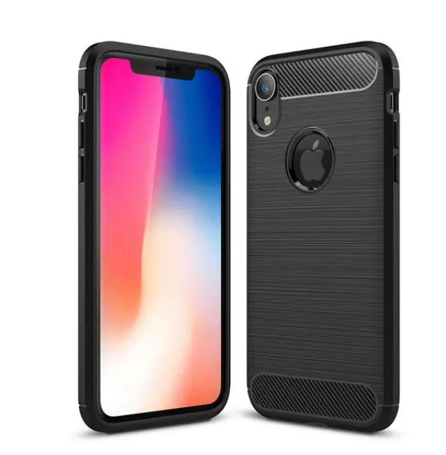 Роскошные Матовые чехлы для Apple iphone xs мягкий силиконовый чехол из углеродного