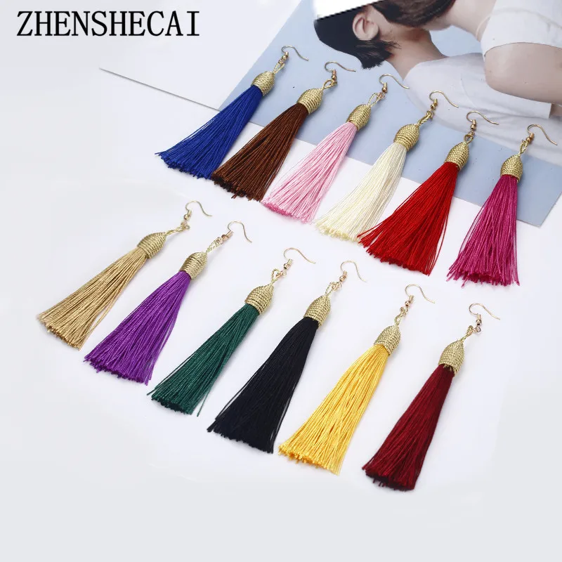 

Vintage long Tassel Earrings for Women Fashion Brand Jewelry Geometric gold Color Simple Drop Earrings jewelry wholesale e0142