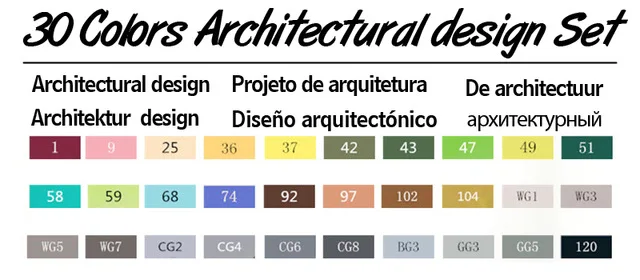 TOUCHNEW 30/40/60/80 Цвет двойной головкой набор маркеров для живописи алкоголя эскиз Маркеры Ручка для художника для рисования манга дизайн искусство Сделано в Китае - Цвет: 30 architectural