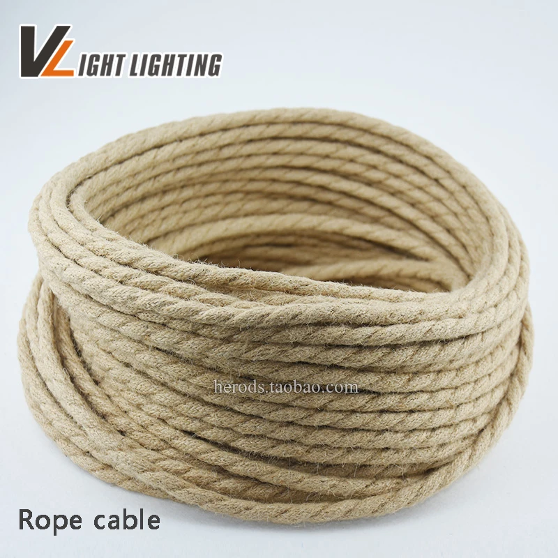 

5m/lot 2x0.75 Vintage rope Wire Twisted Cable Retro Braided Electrical Wire Fabric Wire DIY pendant lamp wire vintage lamp cord