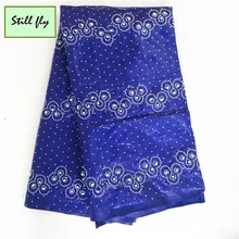 Королевский синий Базен riche getzner с тяжелыми камнями высокое качество бисером кружево ткань Африканский для свадьбы 5 ярдов/партия