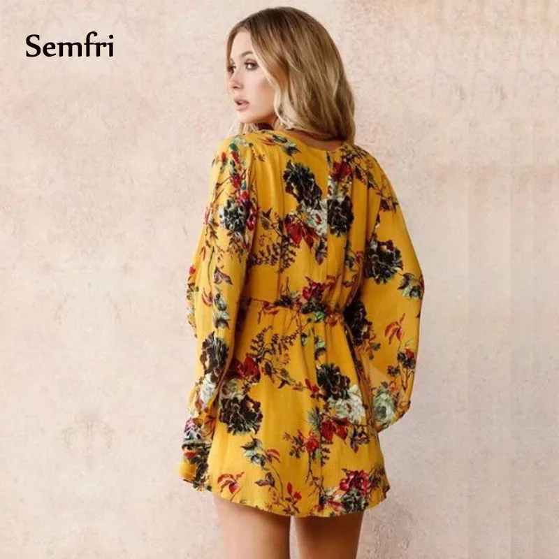 Semfri женская блузка рубашка Гавайский стиль топы Модный цветочный принт приталенная рубашка с длинным рукавом лето осень уличная блузка