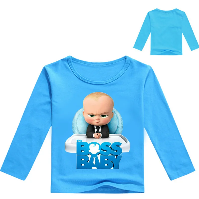 Z& Y 2-16Years Новое поступление ребенок Boss Детские футболки с длинными рукавами для мальчиков футболка рубашки для девочек подростков Vetement Enfant T015 - Цвет: color 7