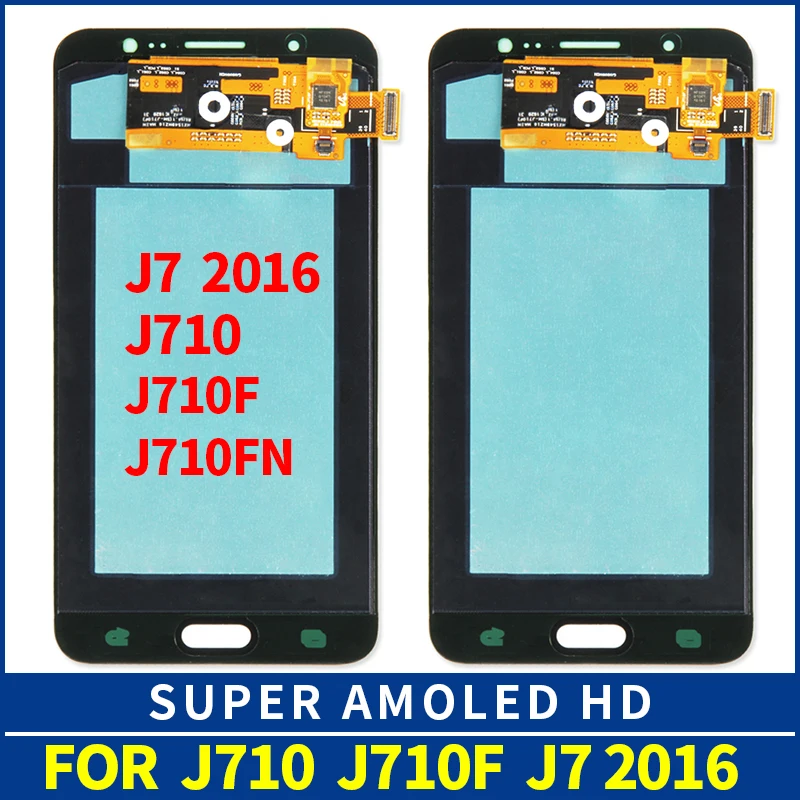 

SUPER Amoled 5.5" For Samsung Galaxy J710 LCD Display Touch Screen Digitizer Assembly J7 2016 LCD Screen Replacement Adjustment