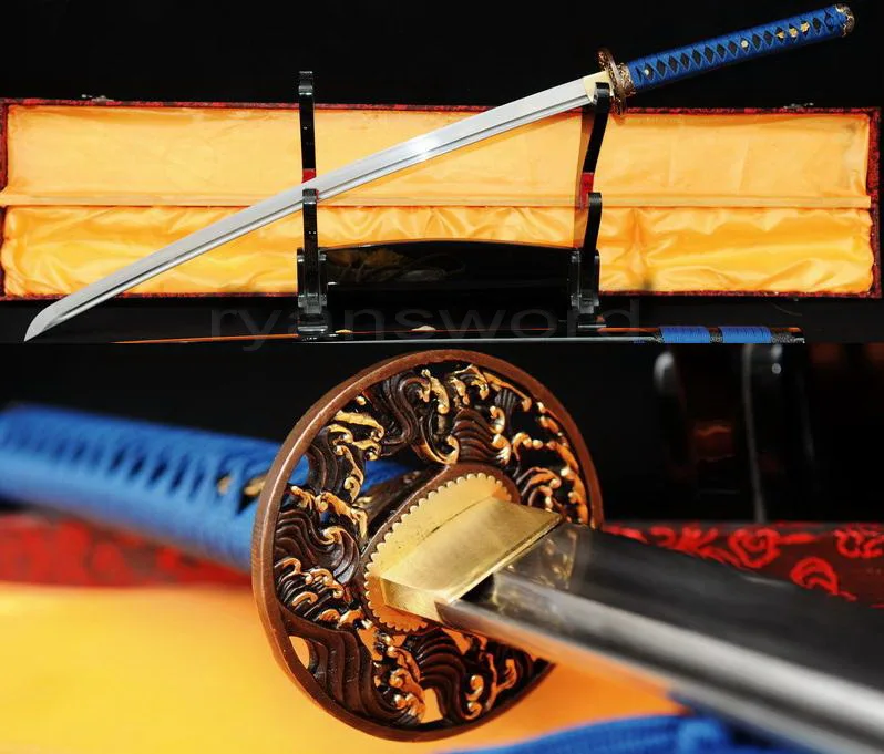 

HAND MADE DAMASCUS FOLDED STEEL RAY SKIN SAYA JAPANESE SAMURAI KATANA SWORD