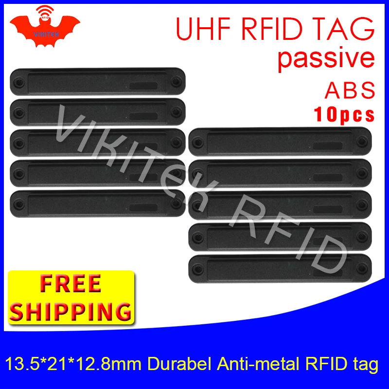 UHF Радиочастотная Идентификация анти-металл бирка 915 м 868 МГц 13,5*21*12,8 мм 10 шт. Прочный ABS небольшой ручной тележки смарт-карты пассивные RFID метки