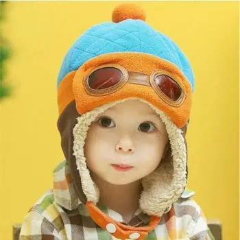 

Lovely Winter Baby Toddlers Hat Girl Boy Kids Pilot Aviator Cap Warm Soft Beanie Bomber Hats