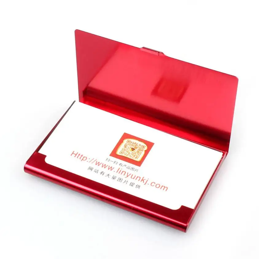 

Women Men Creative Aluminum Holder Metal Box Cover Credit Business Card Wallet Case for Cards Dropship 2.23