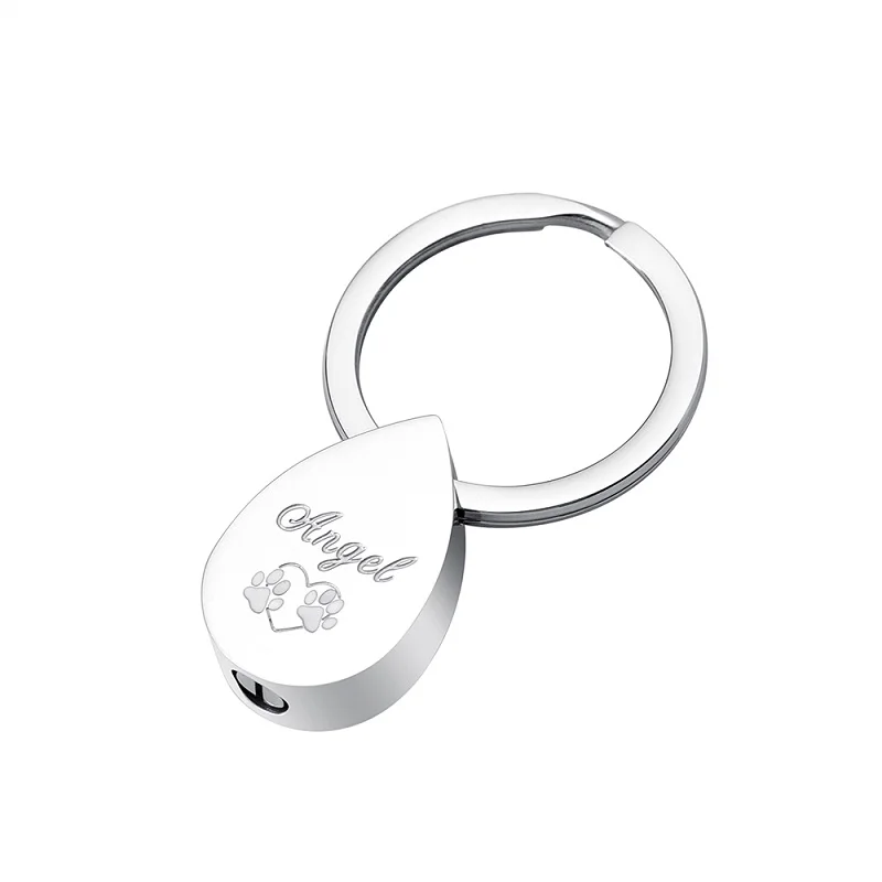 

KLH44 Cute Pet Paw/Dog Paw Stainless Steel Urn Pendant Keyring Ash Memorial Keepsake Cremation Jewelry Keychain