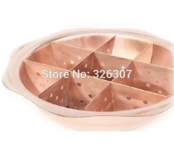 

DHL 34cm Sichuan Chongqing China Nine Patch copper hot pot Mongolian Chinese charcoal pot copper handmade fire pot