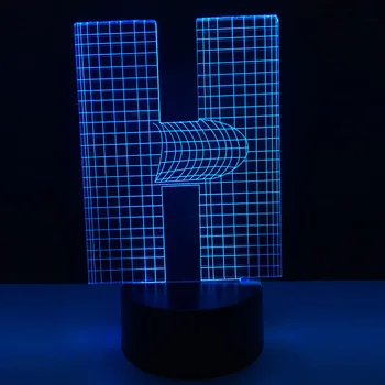 

Novelty 3D Lamp alphabet letter H Multicolor Desk Table Led bulb USB Touch nightlight home decoration Children's night shelves