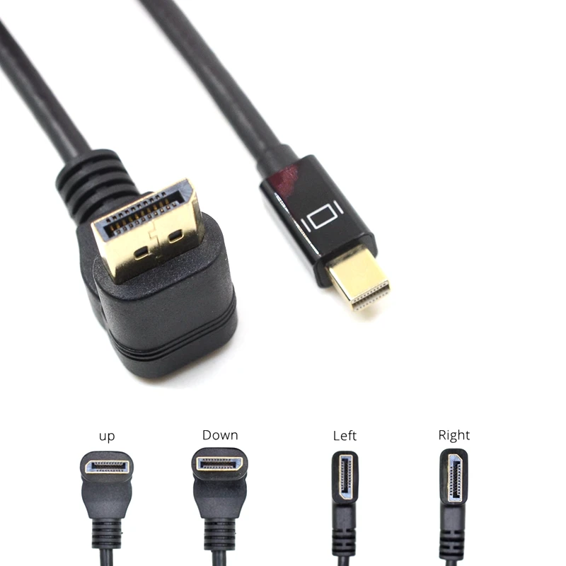 

Thunderbolt Mini Displayport to Displayport Cable Adapter Mini DP to DP Angle 90 degree Converter Cable to DP Cable Adapter 4K