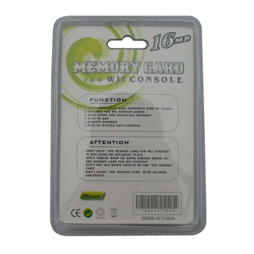 

100pcs a lot High Quality 16MB Memory Storage Card for Wii console for GameCube