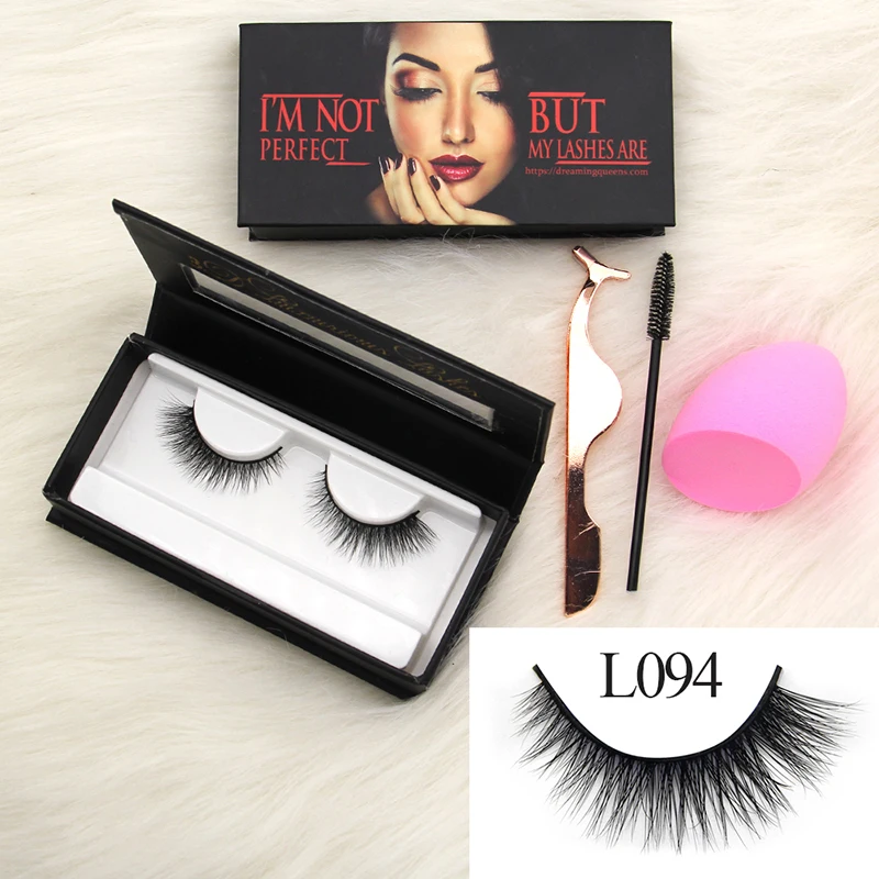 L094 3D luxury Mink Eyelash Natural Long Strip Lashes Last Long fake
