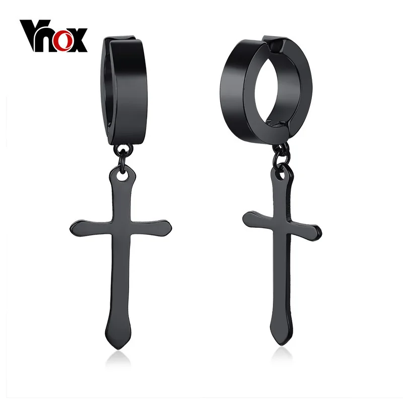 Buy Vnox Rock Mens Cross Earrings Stainless Steel