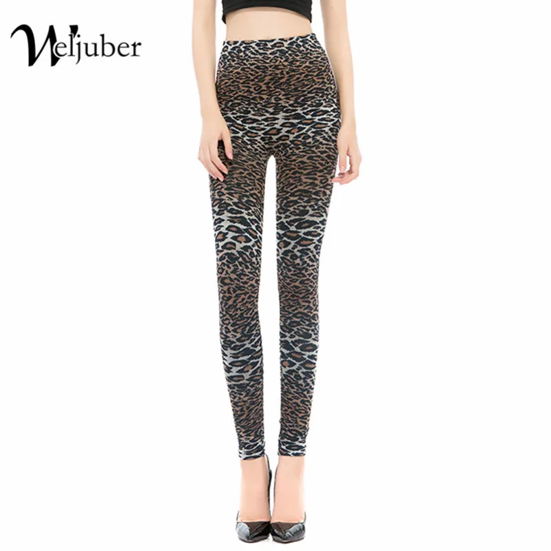 Weljuber New Women sexy Leopard Leggings Autumn Workout