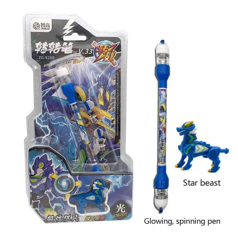 Спиннинговая ручка zhigao светящиеся игрушки светится в темноте детская игрушка технология блеска Навыки письма Вращающаяся ручка может написать - Цвет: Синий