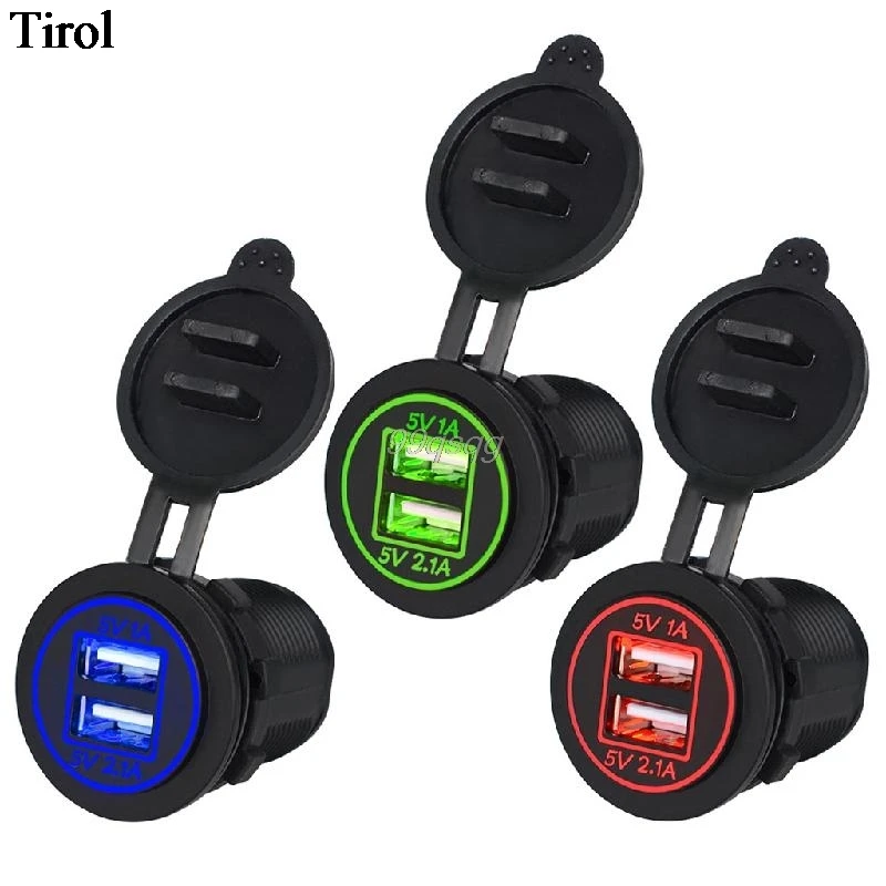 

1PC 12V-24V 2 Port USB Car Charger Power Adaptor Cigarette Lighter Socket Splitter Drop shipping