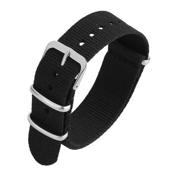 

Cool Black 20MM/22MM Simple Design Canvas Nylon Men Women Watch Band Watches Replacement Accessories Straps Gift