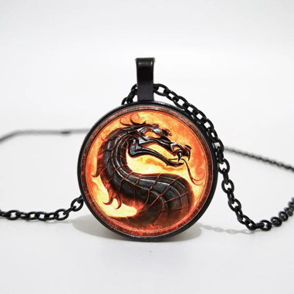 Кулон в виде дракона Mortal Kombat стеклянный купольный кулон 2019 | Украшения и
