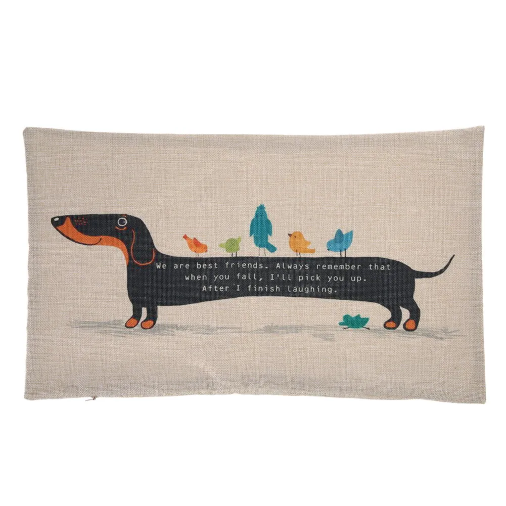 30X50cm Dachshund Dog Cushion Cover Sausage Dog Puppy Pillow Case Pillow Cover Dog Cushion Covers Sofa Thick Cotton Linen Pillow