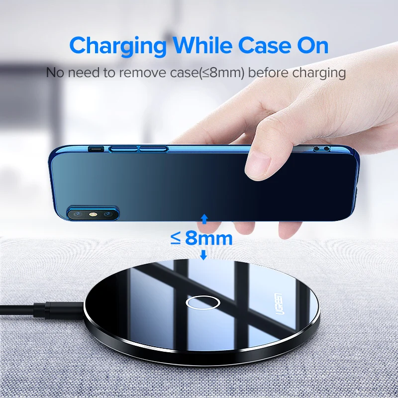 Ugreen 10W Qi Wireless Charger for iPhone X XS XR 8 Plus Fast Wireless Charging Pad for Samsung S8 S9 S10 Xiaomi mi 9 Charger