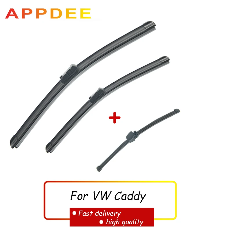 Appdee Wiper Front Rear Wiper Blades Set For Vw Caddy 20082014