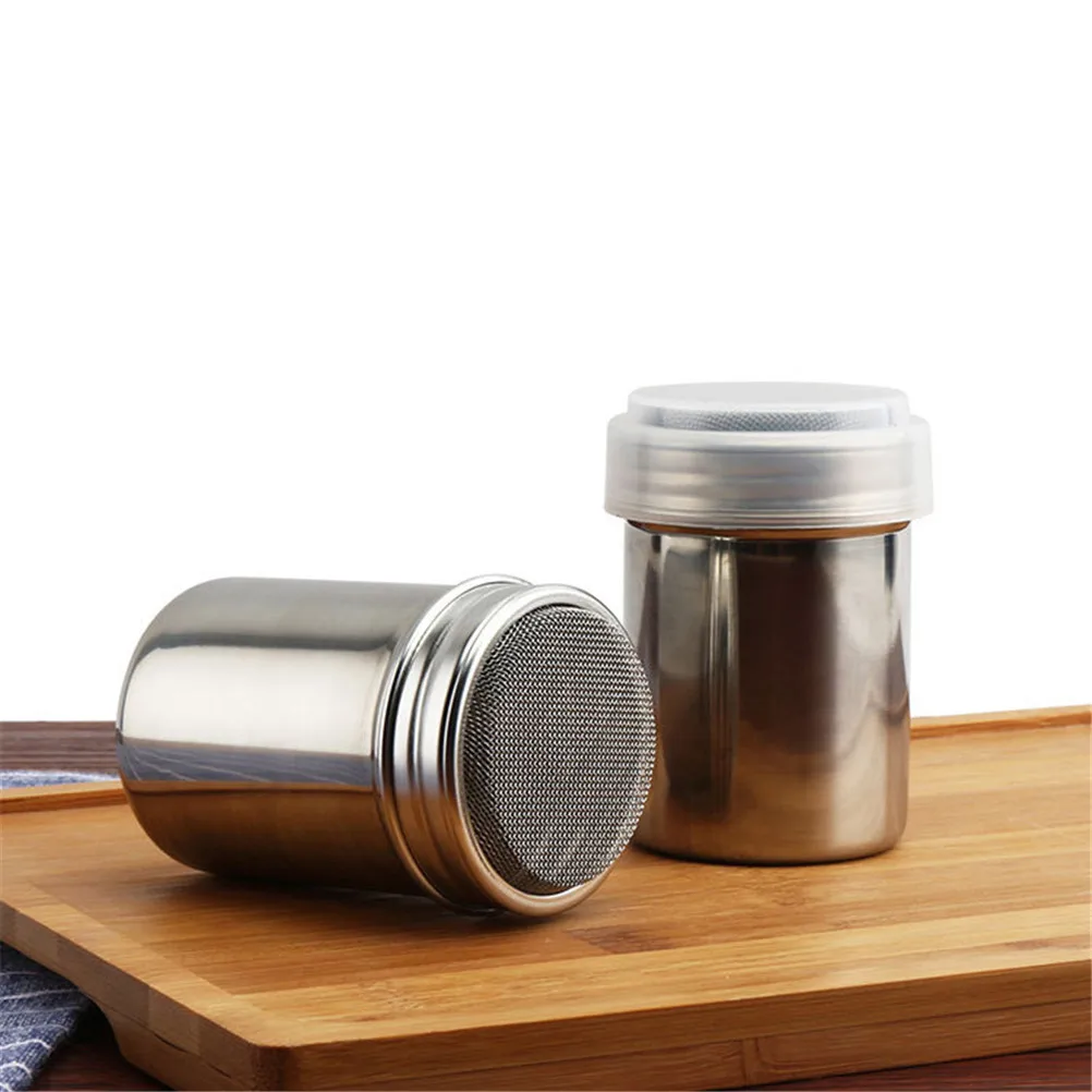 

size S L M Stainless Steel Flour Salt Sifter Icing Sugar Dredger Cocoa Chocolate Powder Shaker