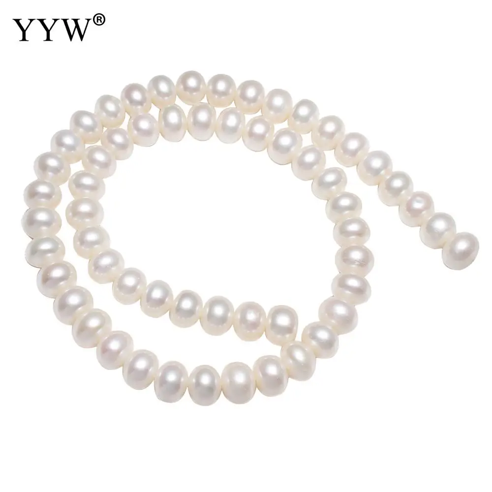

Cultured Baroque Freshwater Pearl beads jewelry making beads bulk womens european big hole troll natural white 9-10mm