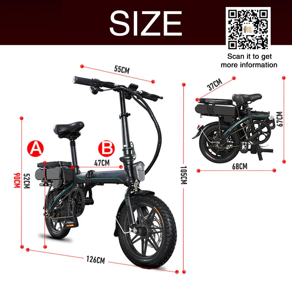 Clearance 48V 400W 30ah mini electric bike panasonic battery aluminum alloy folding e bike with 14 inch vacuum tires 0