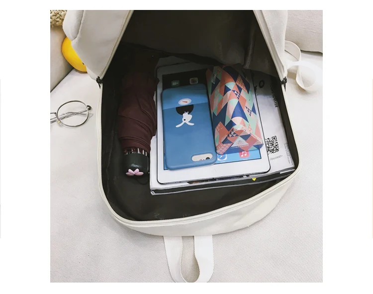 Pizza Embroidery Women Backpack for School Teenagers Girls Preppy Style School Bag Ladies Canvas Backpack Female Bookbag Mochila_41
