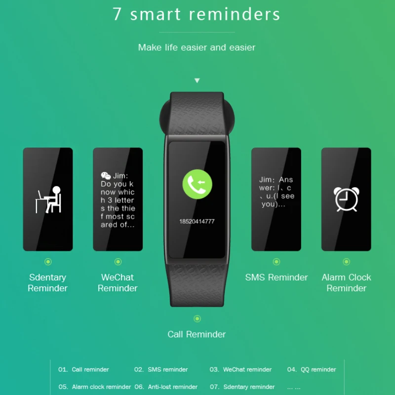 Chiclits Smart Band Wristband B25 0.96 IPS Color Screen Blood Oxygen Pressure Measurement Heart Rate Monitor New Smart Watch (2)