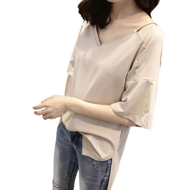 

Summer Women Solid Half Sleeve T-shirt Fashion Female Ladies O-neck Casual Tops Tees Plus Size 4XL
