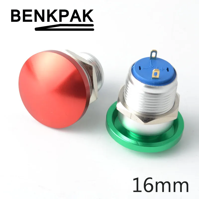 12V red 16mm self-locking Extended Button Push LED Metal Switch | Обустройство дома